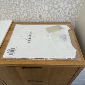 Sunspel Henley White Short-sleeve T Shirt